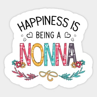 Happiness Is Being A Nonna Wildflowers Valentines Mothers Day Sticker